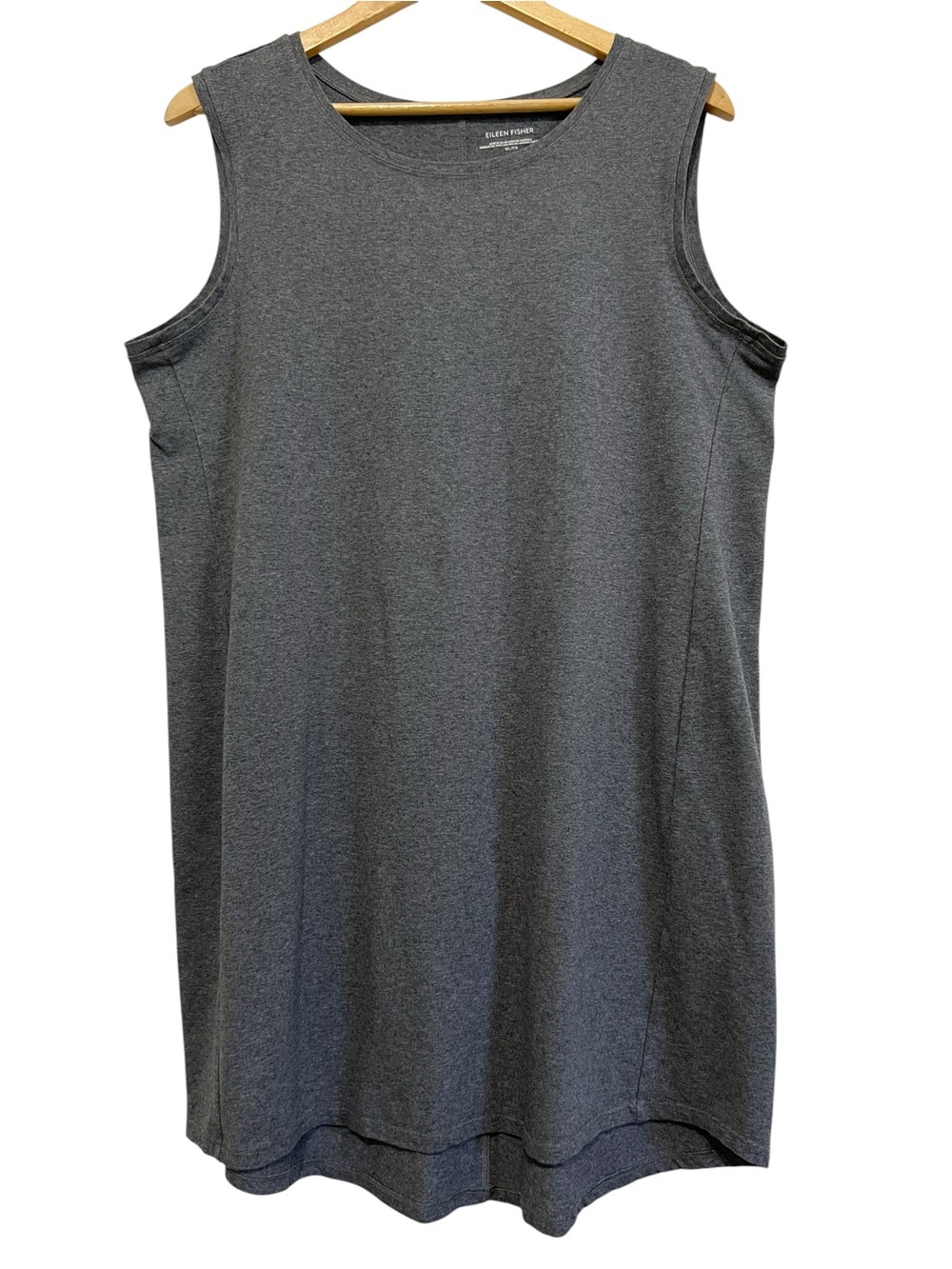 Eileen Fisher Heathered Organic Cotton Stretch Jersey Sleeveless Dress Size XL